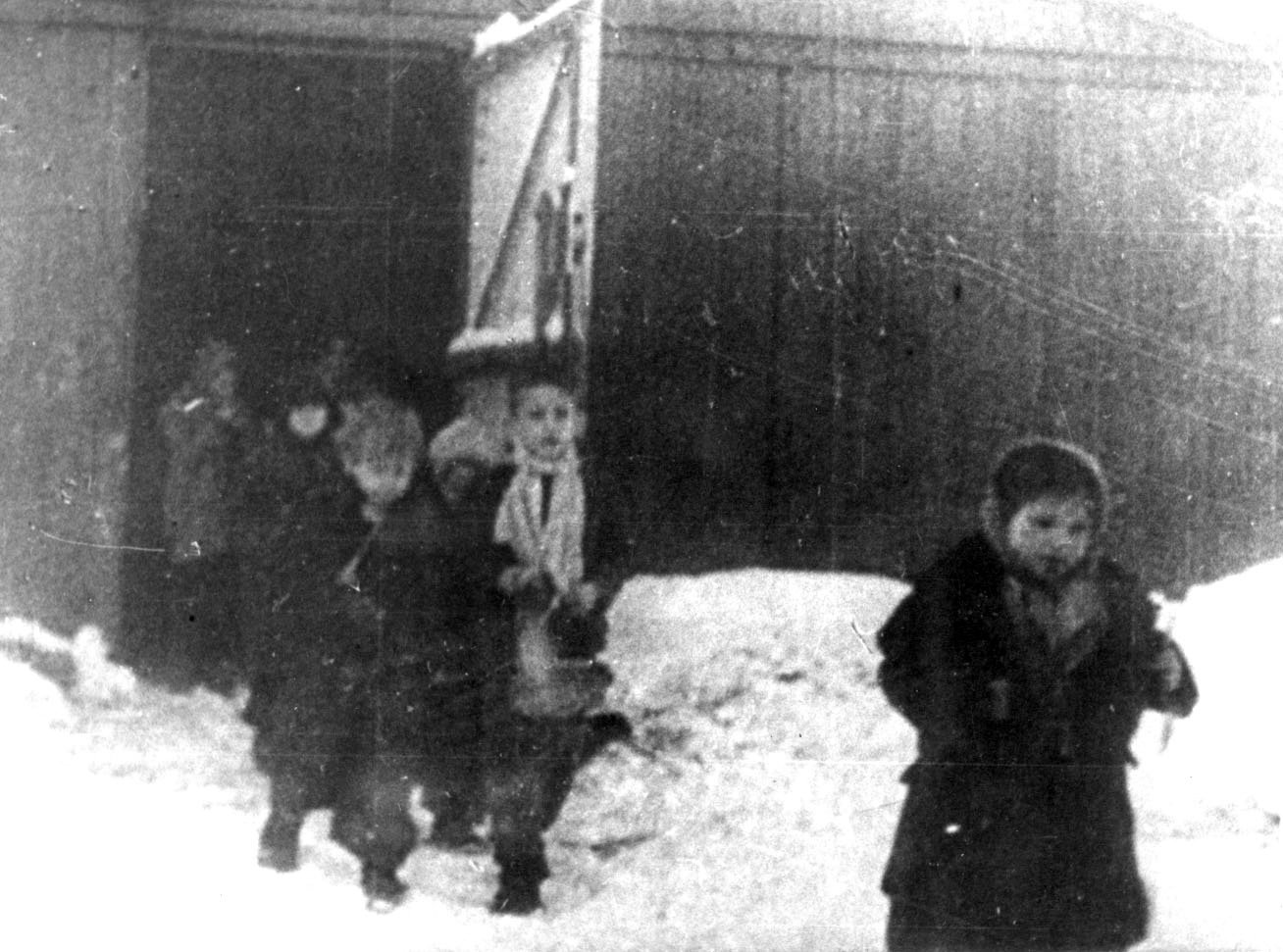 Children are seen after the liberation of the Nazi death camp Auschwitz-Birkenau in 1945 in Oswiecim, Poland. Historians estimate the Nazis sent at least 1.3 million people to Auschwitz between 1940-45, and it is believed that some 1.1 million of those perished there. Auschwitz was liberated by the Russian Army Jan. 27, 1945.